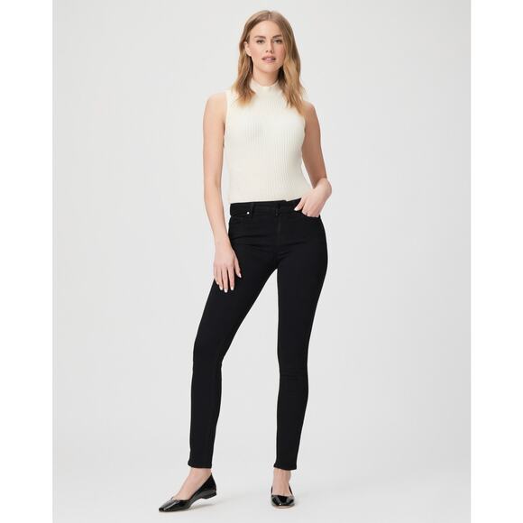 NWOT PAIGE Verdugo Ultra Skinny Black Overdye Jeans Size 28 - Picture 1 of 5